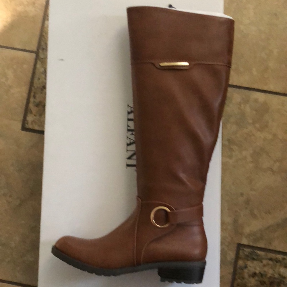 Alfani Jadah brown leather equestrian boot